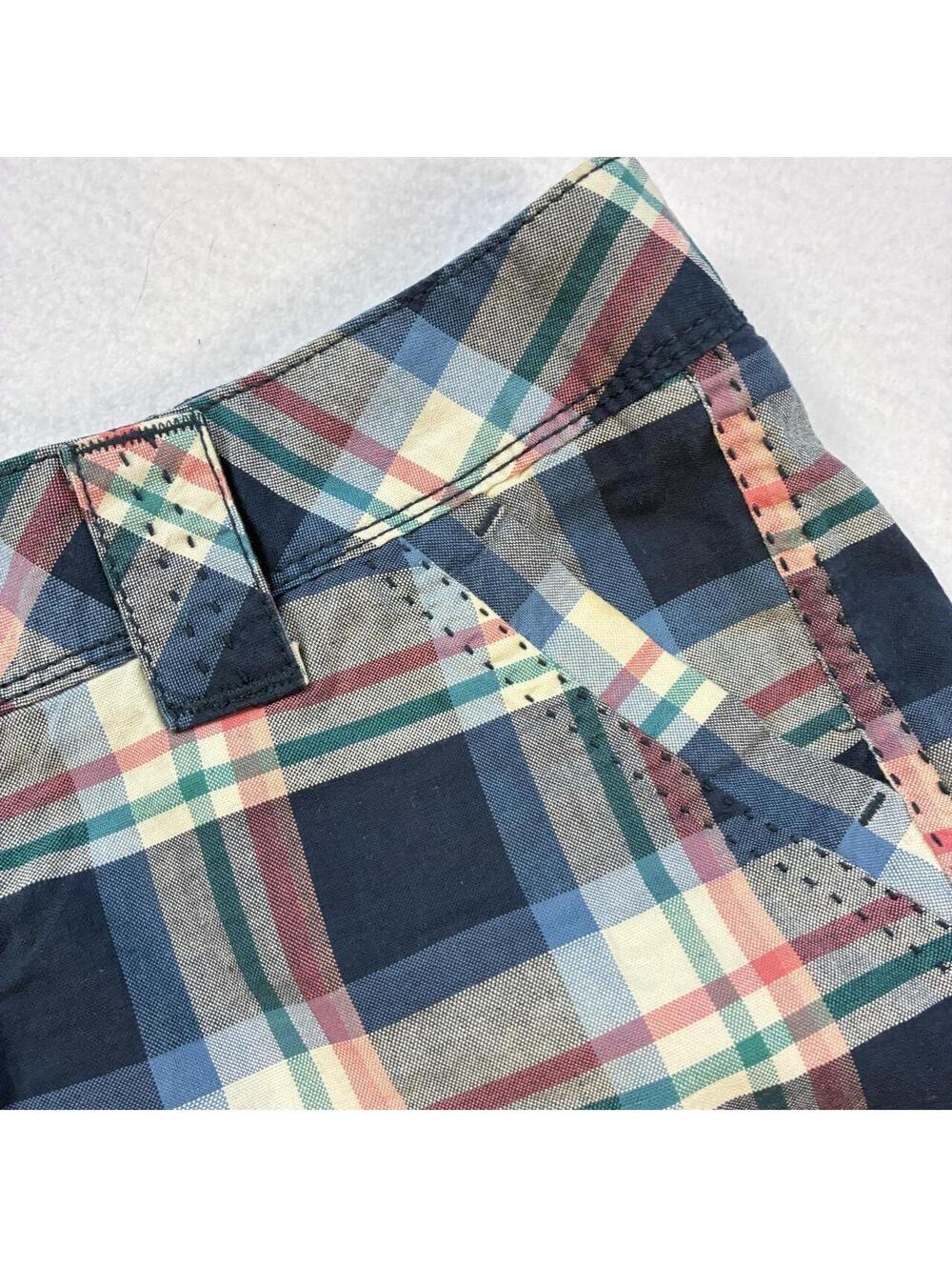 Y2K SO plaid low rise mini shorts, size 5! pink blue stripes - Picture 5 of 8